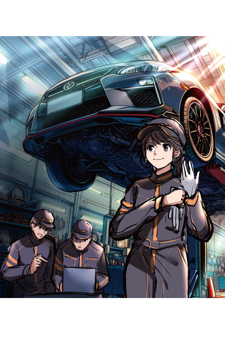 トヨタカローラ山口_奨学金制度_イラスト